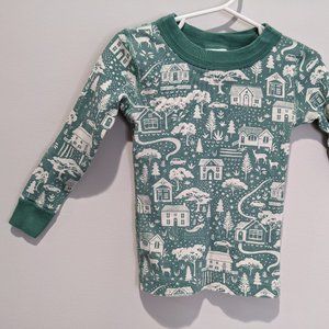 Christmas Village Green Hanna Andersson 3T Pajama Set